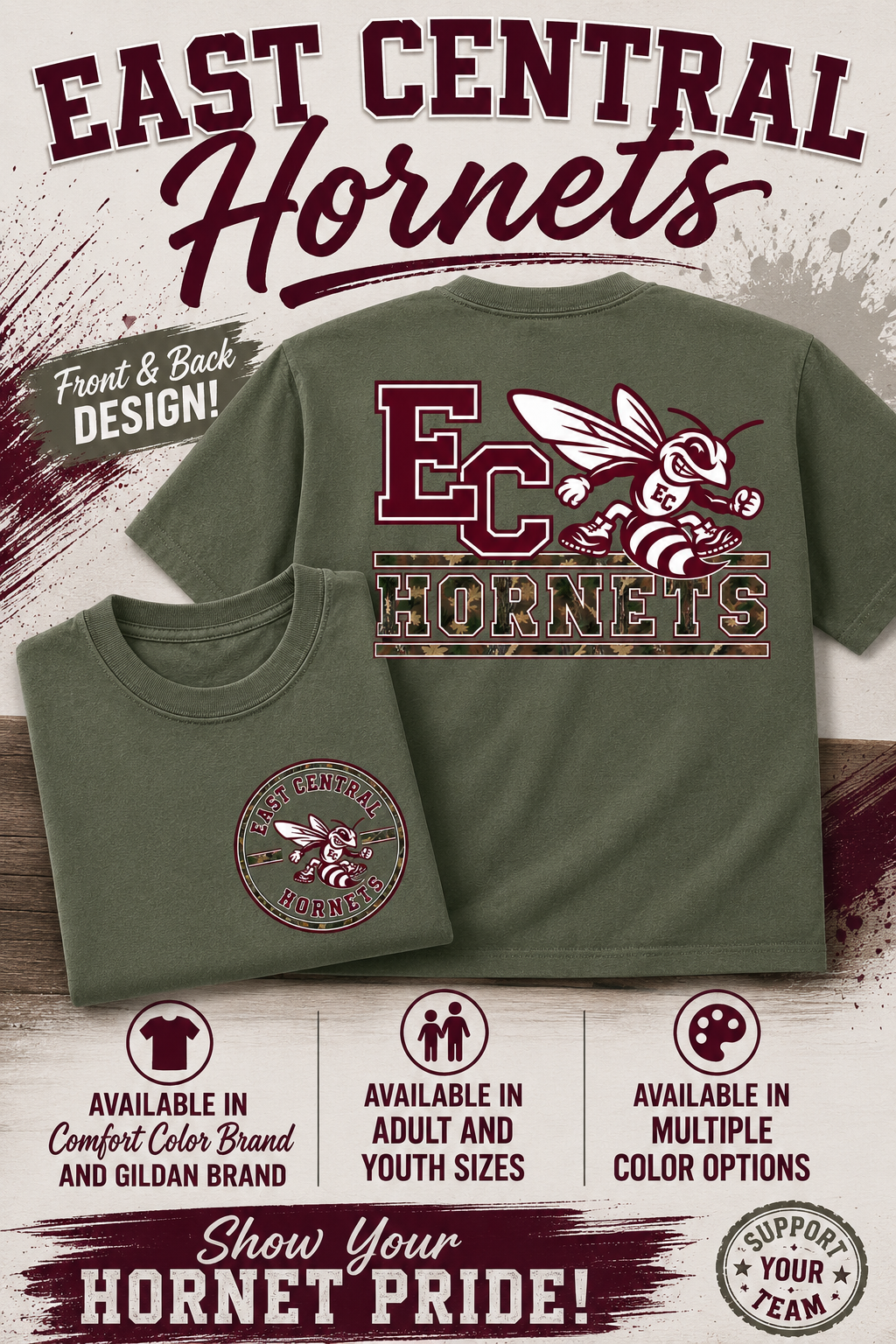 East Central Hornets Camo