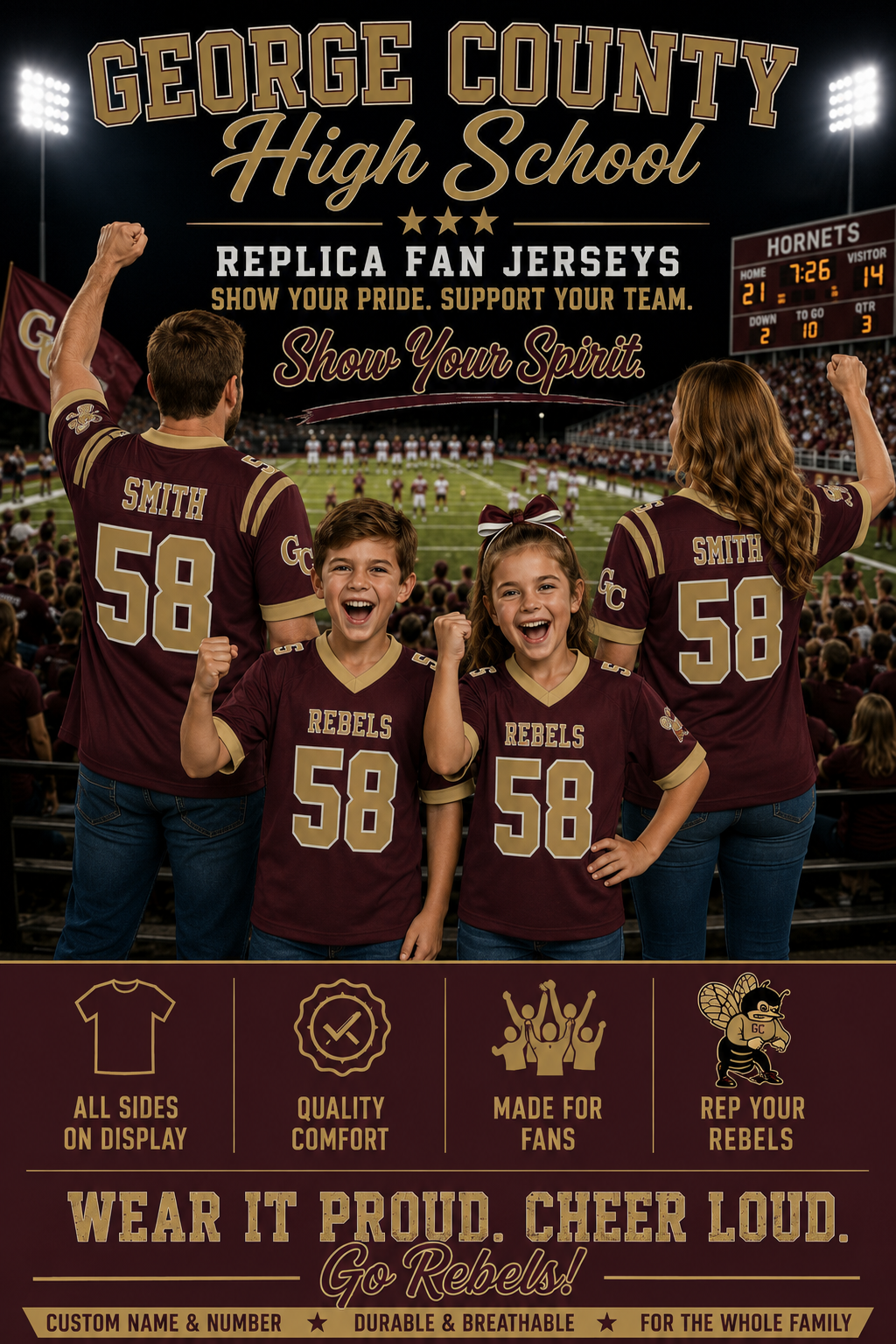 Rebels Replica Football Jersey