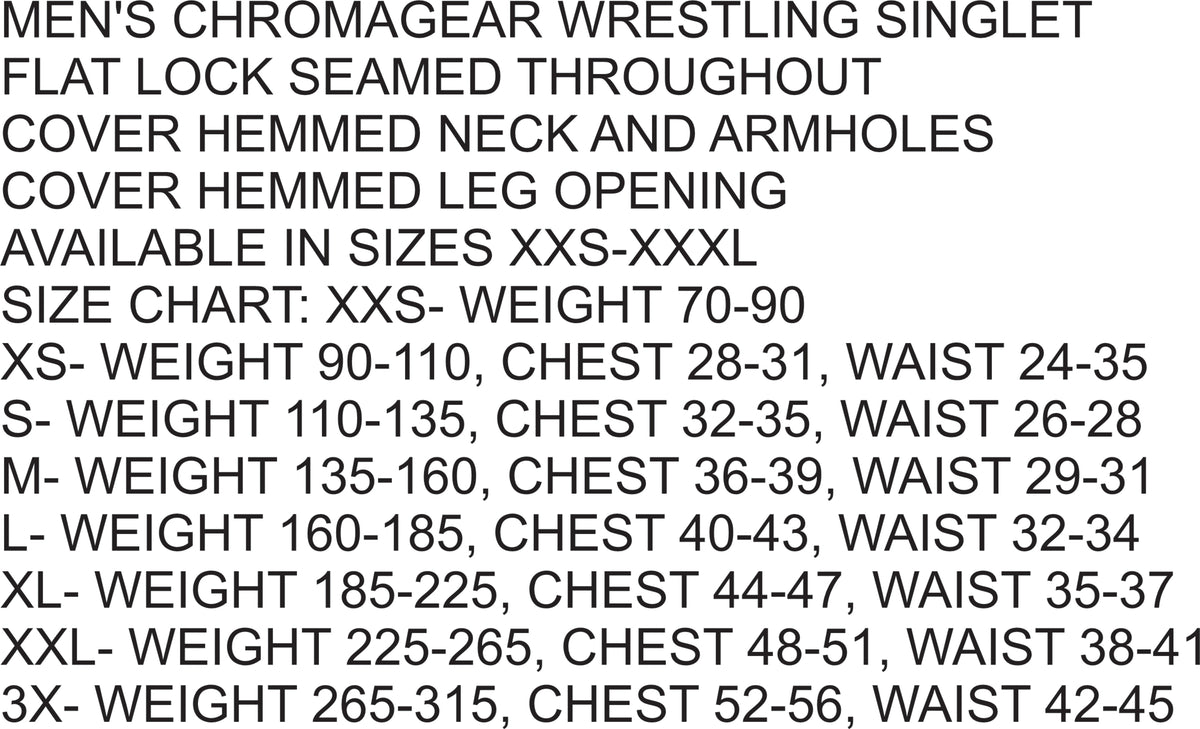 EC Wrestling Men's and Boy's Singlet