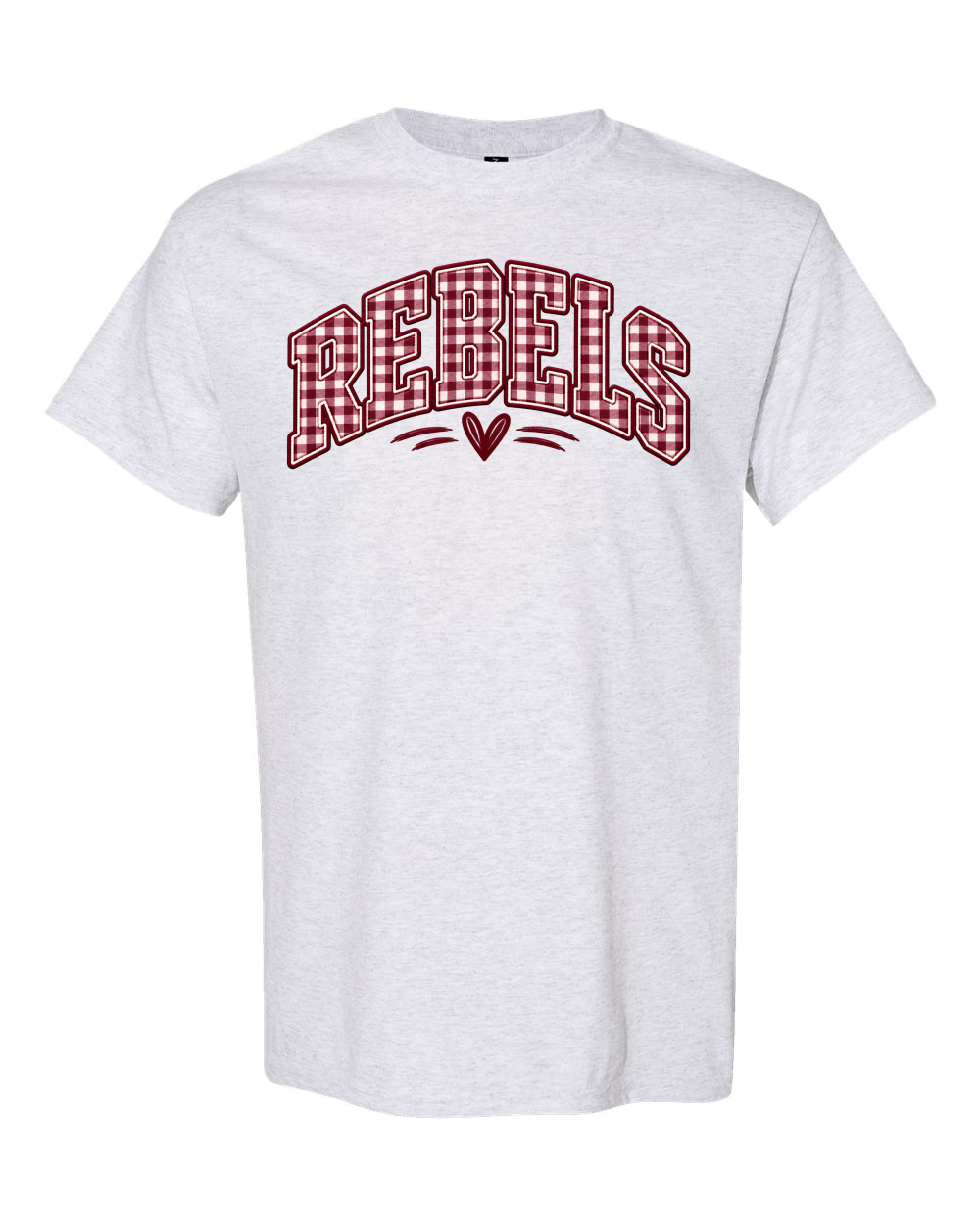 Maroon Gingham Rebels with Heart