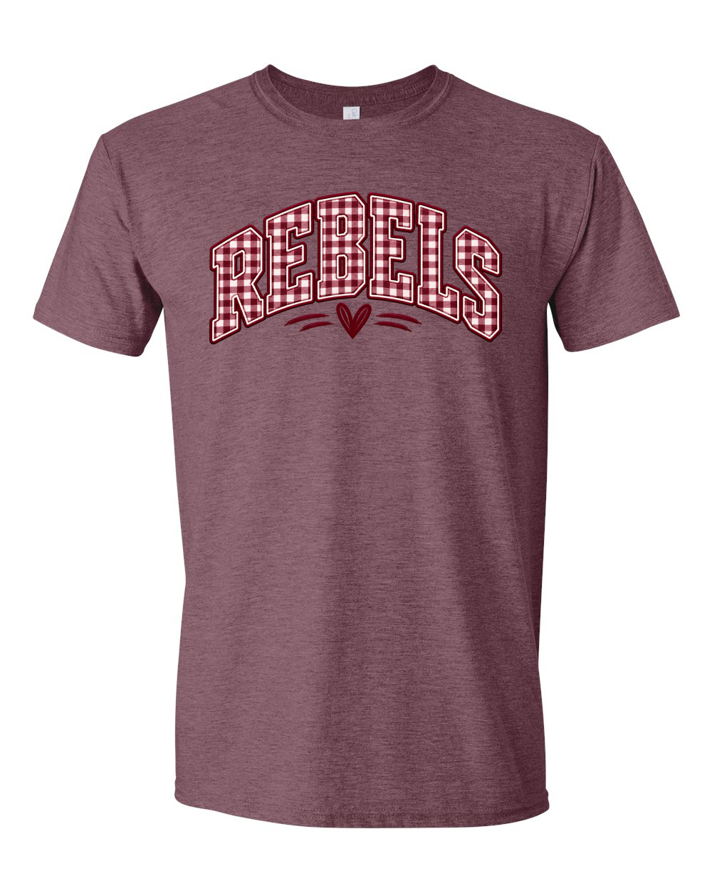 Maroon Gingham Rebels with Heart