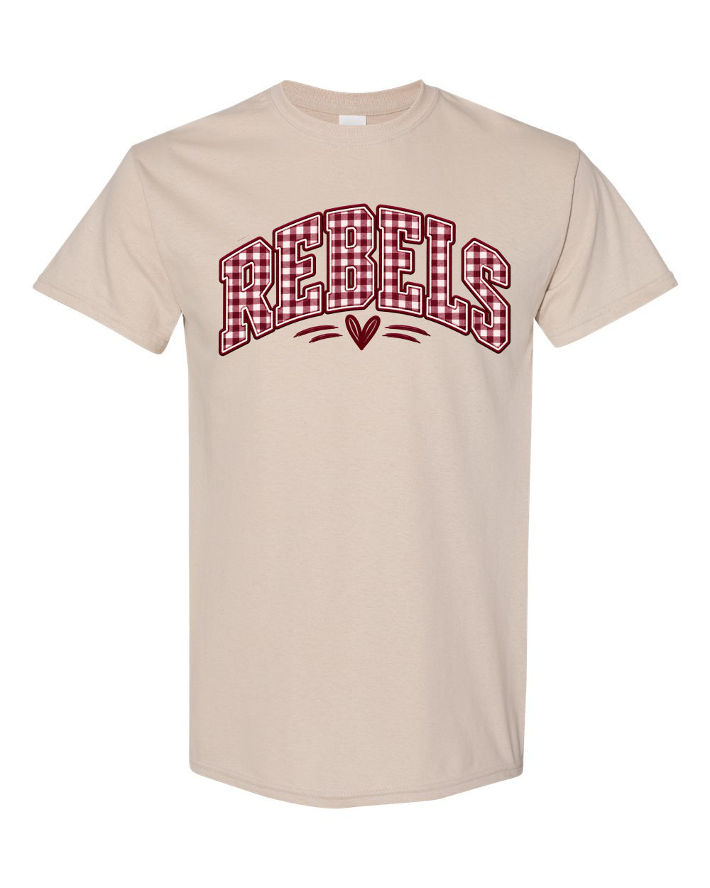 Maroon Gingham Rebels with Heart