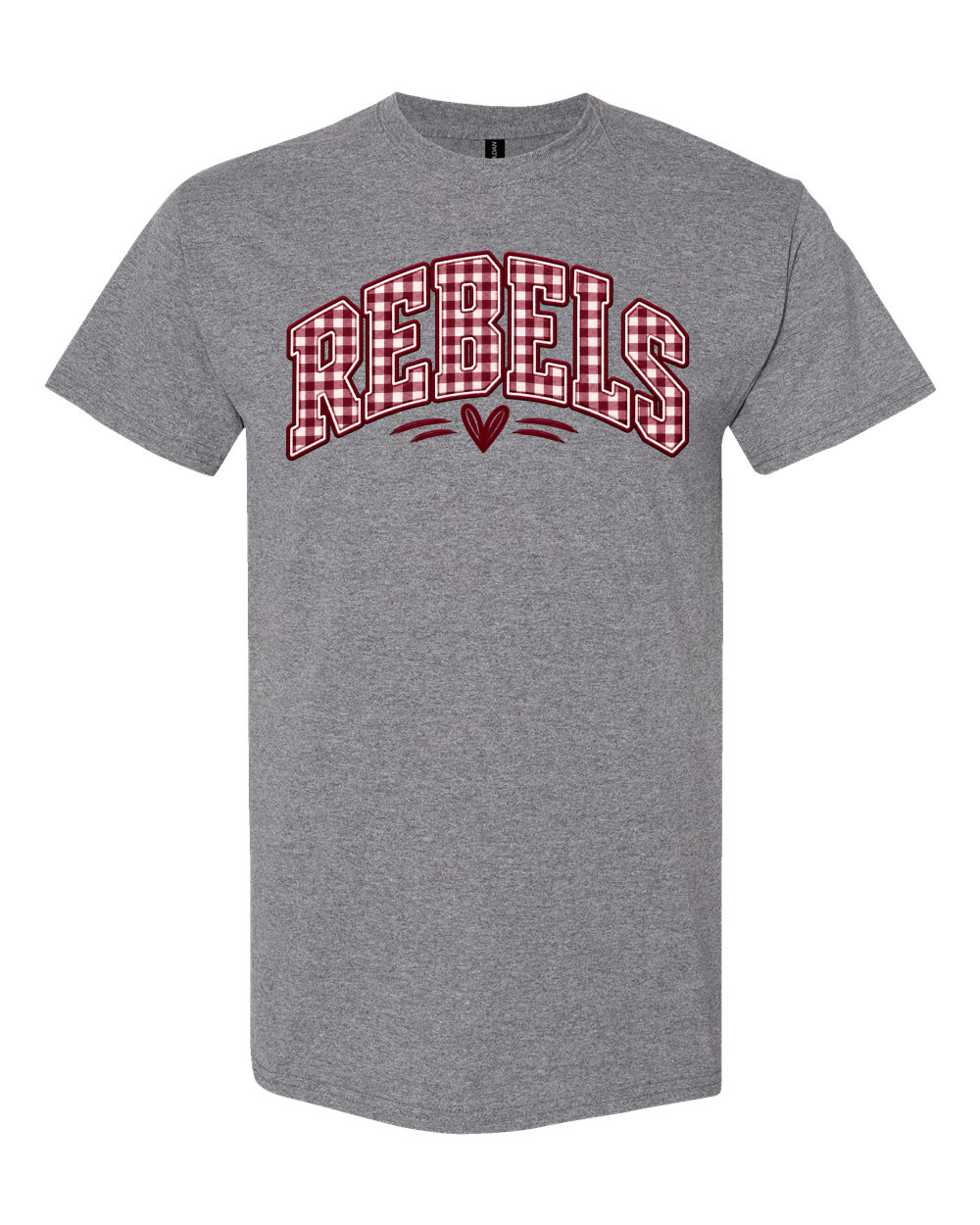 Maroon Gingham Rebels with Heart