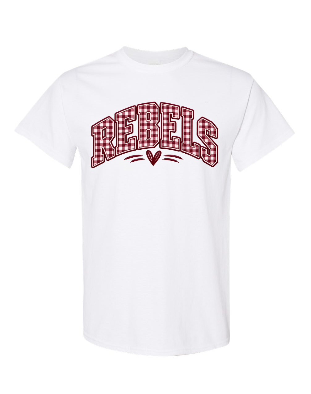 Maroon Gingham Rebels with Heart