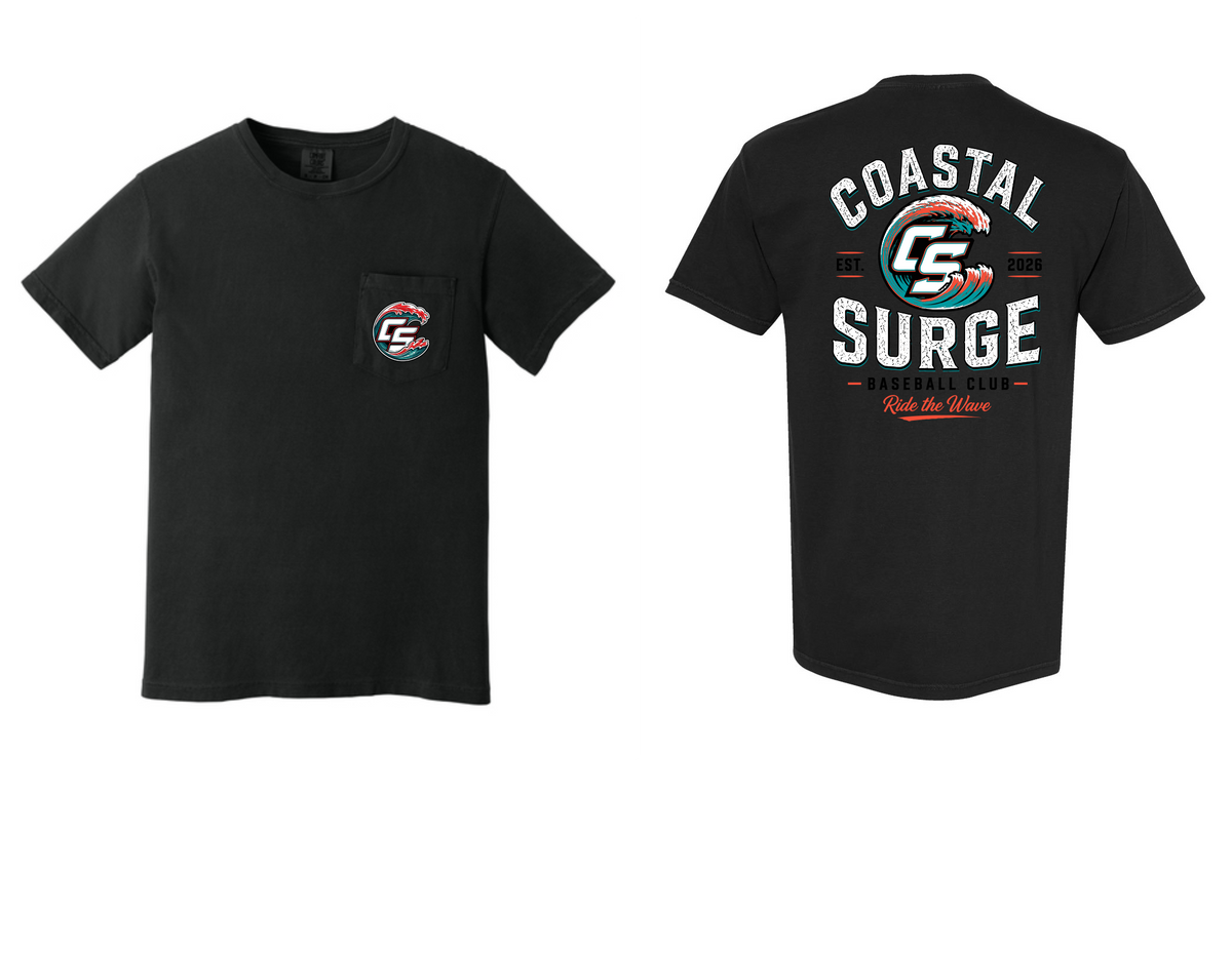 Coastal Surge Design 4 Ride the Wave Comfort Color Pocket Tee