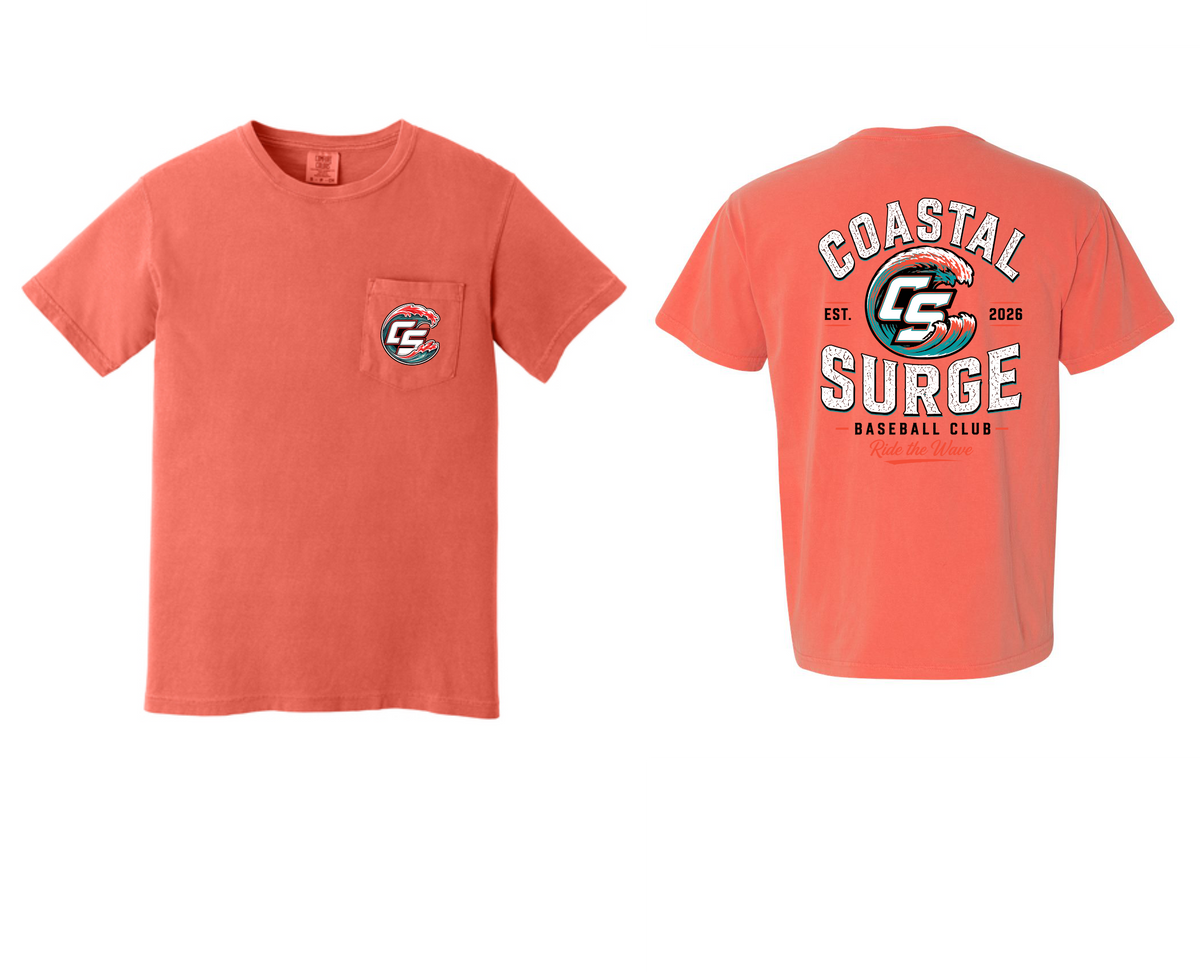 Coastal Surge Design 4 Ride the Wave Comfort Color Pocket Tee