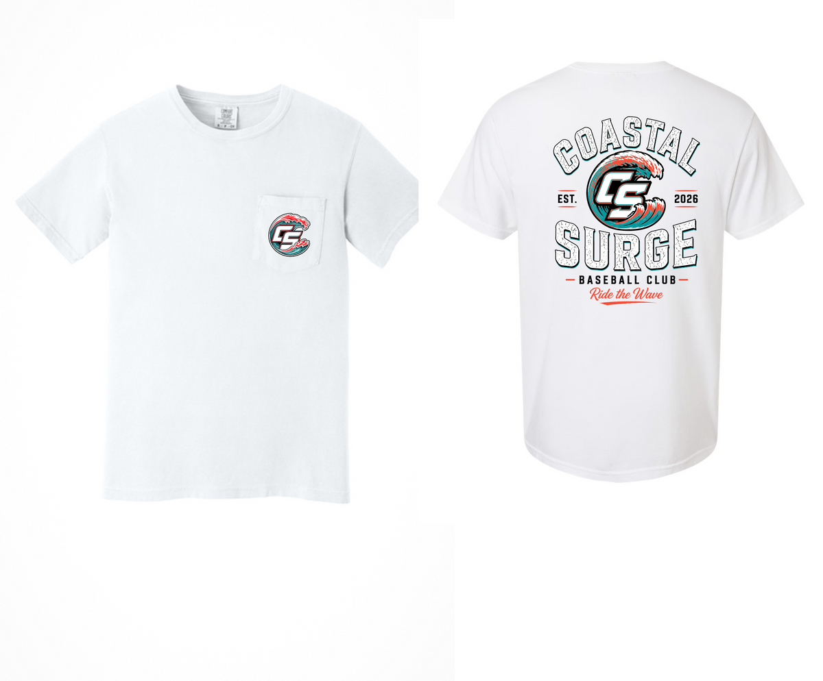 Coastal Surge Design 4 Ride the Wave Comfort Color Pocket Tee