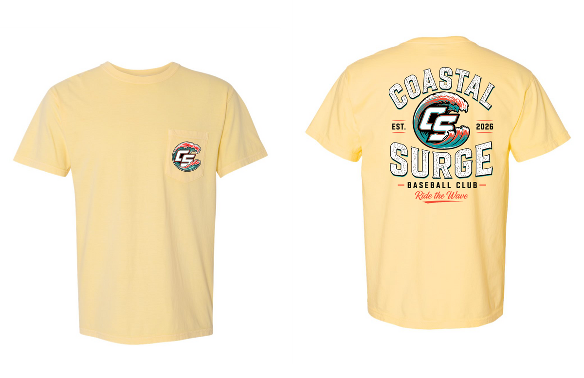 Coastal Surge Design 4 Ride the Wave Comfort Color Pocket Tee