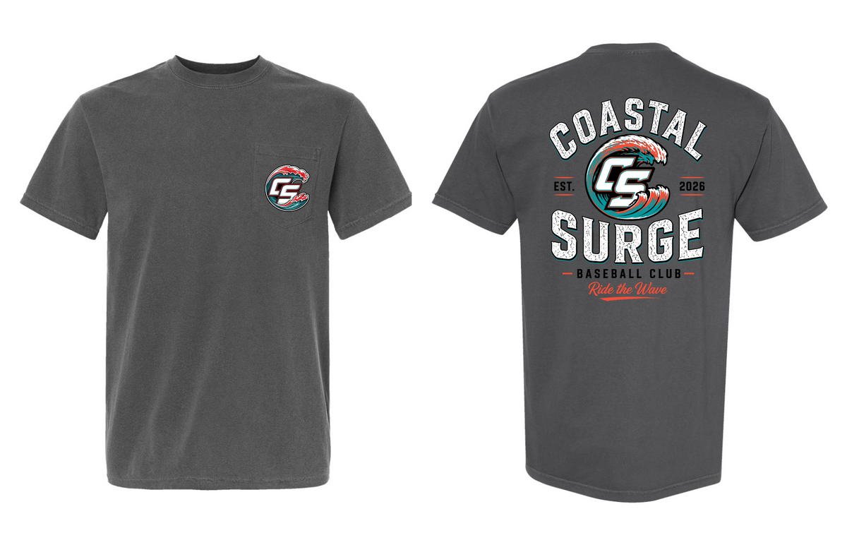 Coastal Surge Design 4 Ride the Wave Comfort Color Pocket Tee