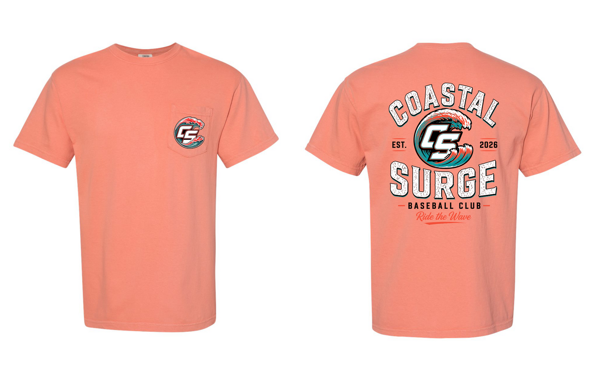 Coastal Surge Design 4 Ride the Wave Comfort Color Pocket Tee