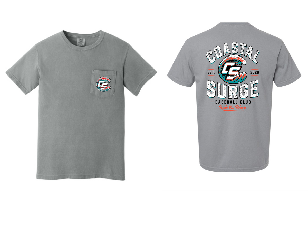Coastal Surge Design 4 Ride the Wave Comfort Color Pocket Tee