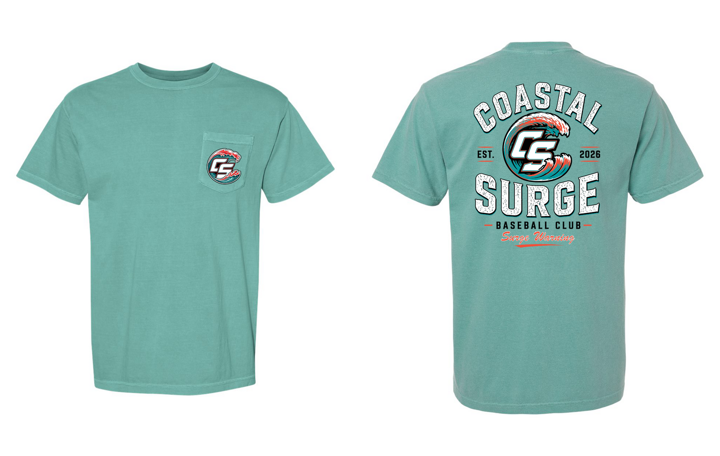 Coastal Surge Design 4 Surge Warning Comfort Color Pocket Tee