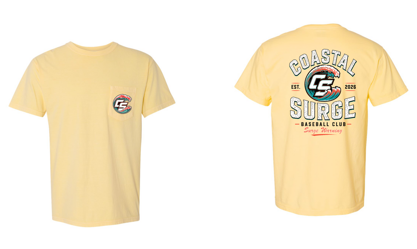 Coastal Surge Design 4 Surge Warning Comfort Color Pocket Tee