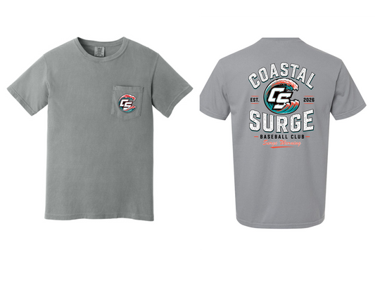 Coastal Surge Design 4 Surge Warning Comfort Color Pocket Tee